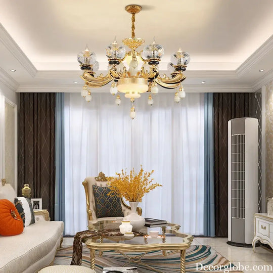 RÉGALIA European Rococo Marble &amp; Crystal Chandelier Chandelier