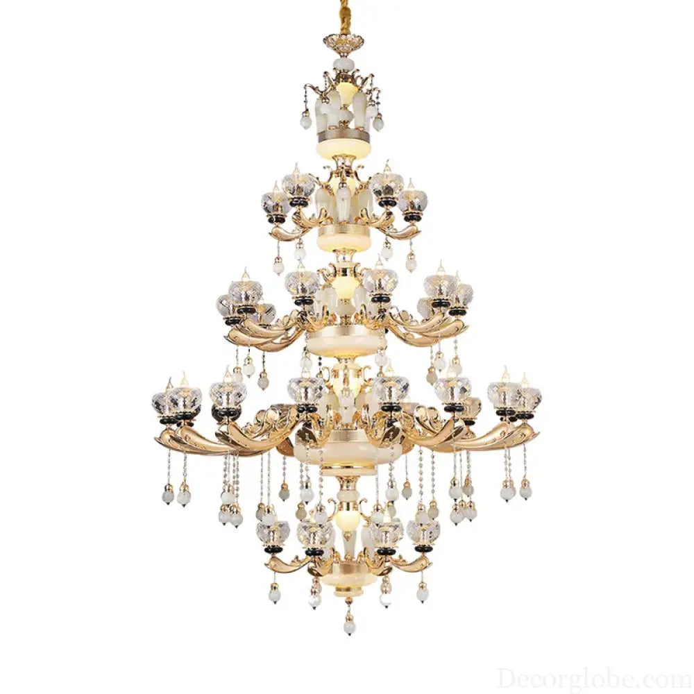 RÉGALIA European Rococo Marble &amp; Crystal Chandelier Chandelier