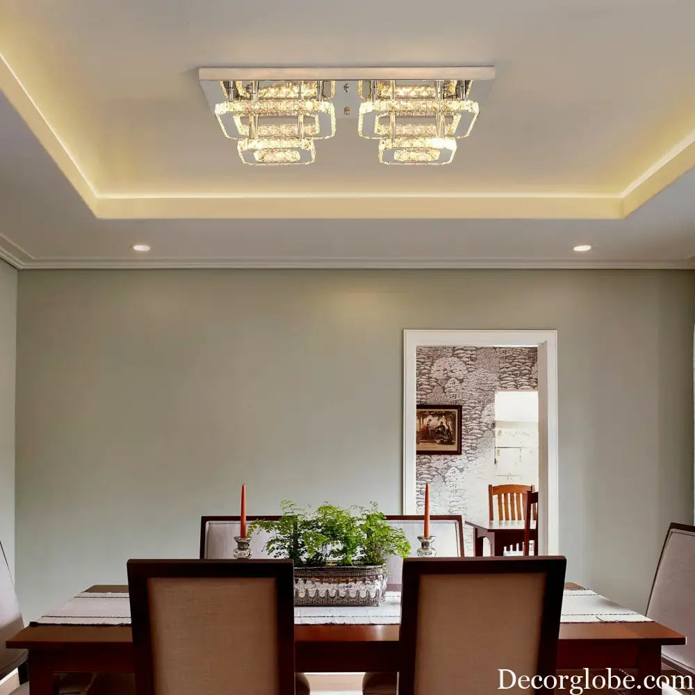Crystal Ceiling Light Modern Crystal Led Chandelier Luxury Pendant Lighting Home Decor Lamp Living Room Indoor Fixture