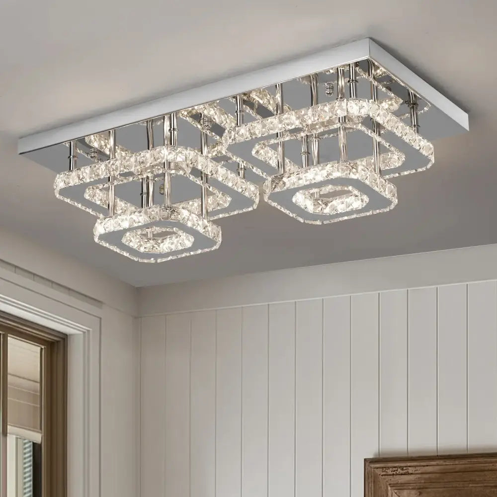 Crystal Ceiling Light Modern Crystal Led Chandelier Luxury Pendant Lighting Home Decor Lamp Living Room Indoor Fixture