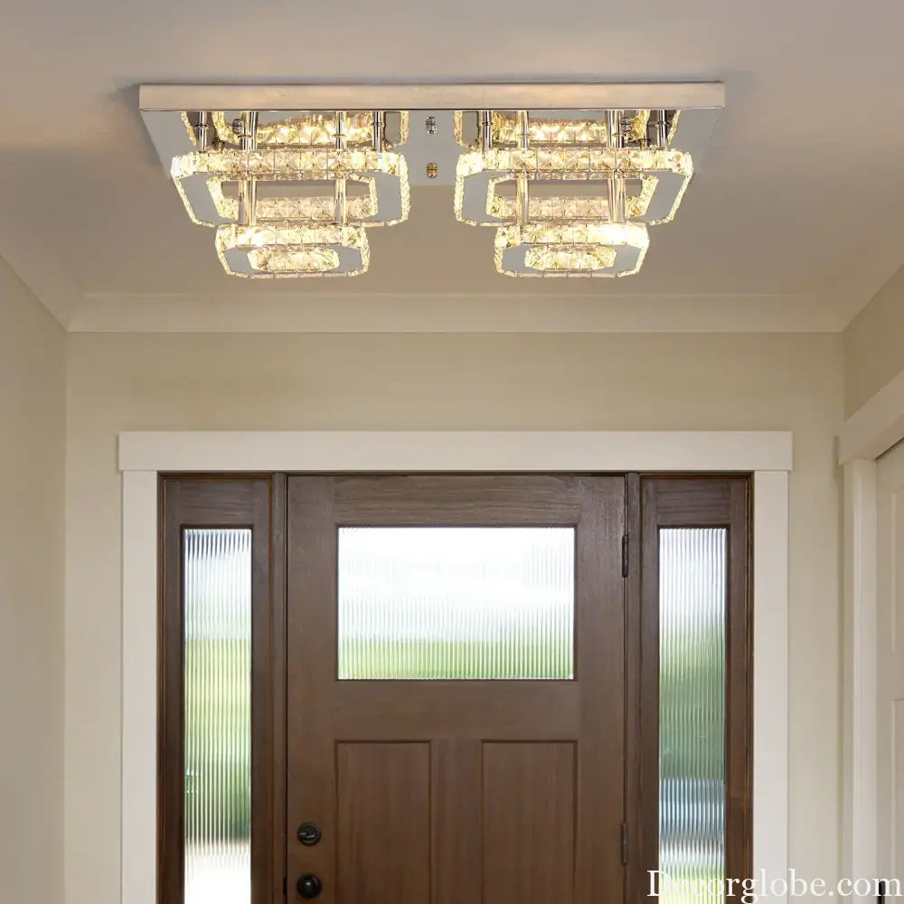 Crystal Ceiling Light Modern Crystal Led Chandelier Luxury Pendant Lighting Home Decor Lamp Living Room Indoor Fixture