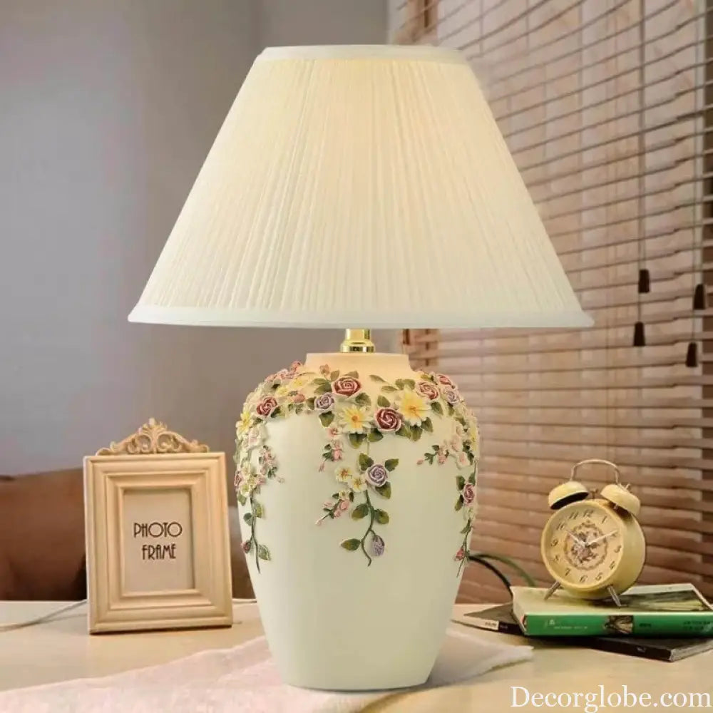 Madeleine Romantic Ceramic Bedside Table Lamp