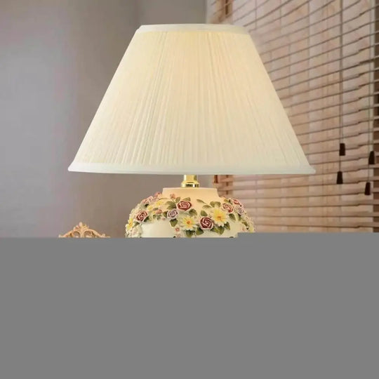 Madeleine Romantic Ceramic Bedside Table Lamp - button