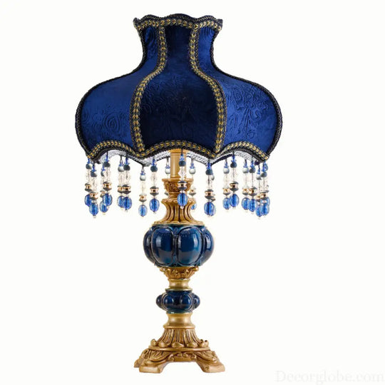 Retro bedroom table lamp warm romantic long lamp wedding room girl online red creative European bedside lamp