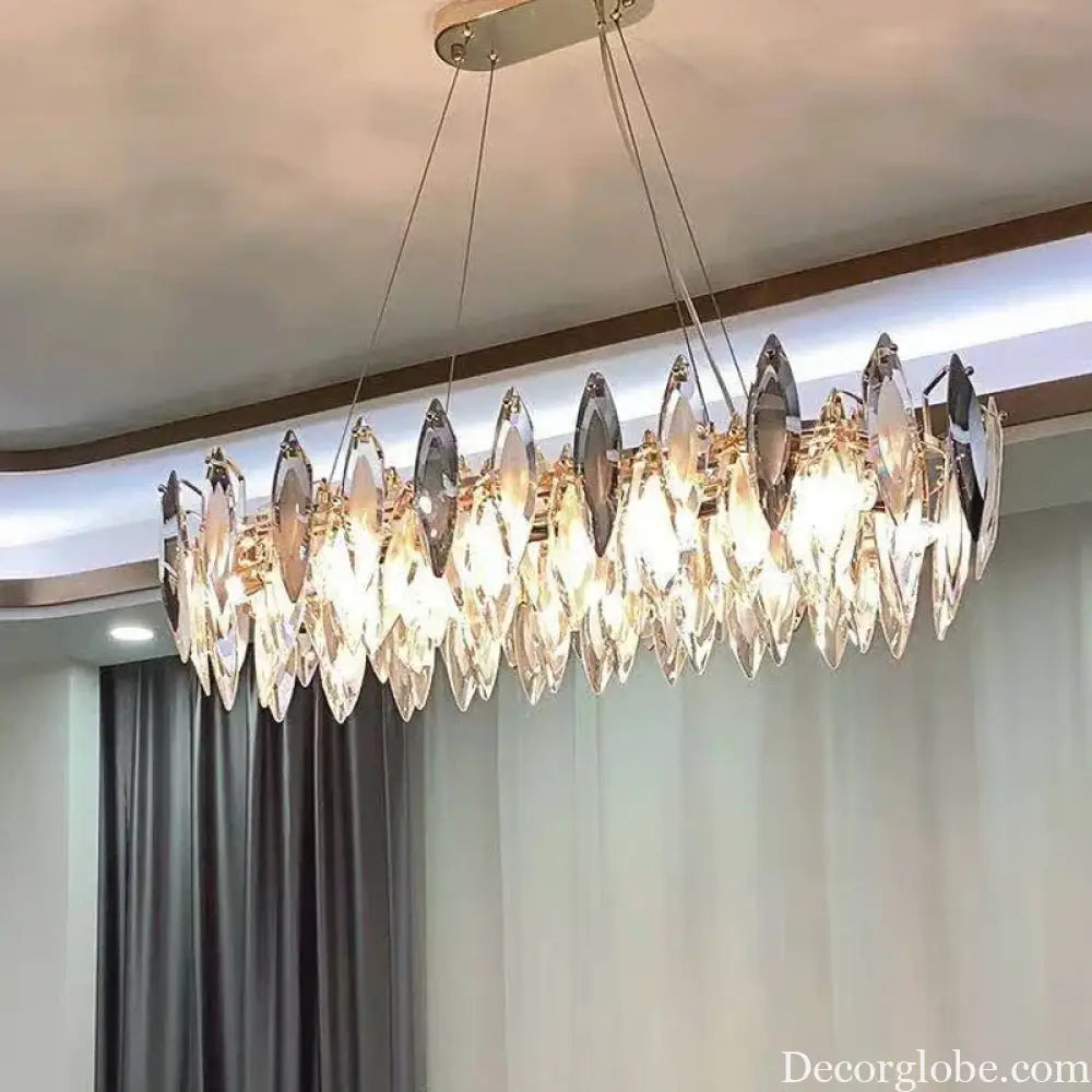 Elegant Round Gold LED Crystal Chandelier - A Modern Luxury Lighting Fixture for Dining Rooms, Living Rooms, and Home Decor - DecorGlobe