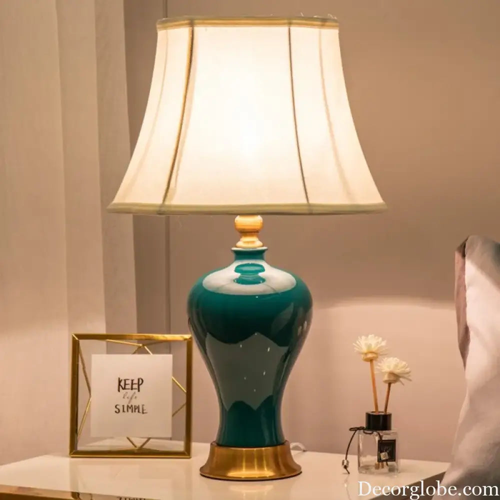 Adeline Retro Ceramic Fabric Table Lamp