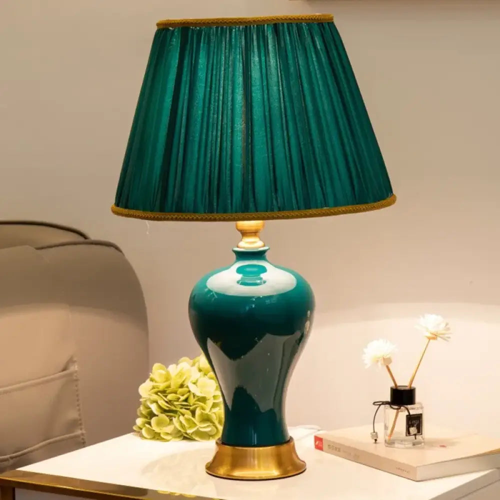 Adeline Retro Ceramic Fabric Table Lamp