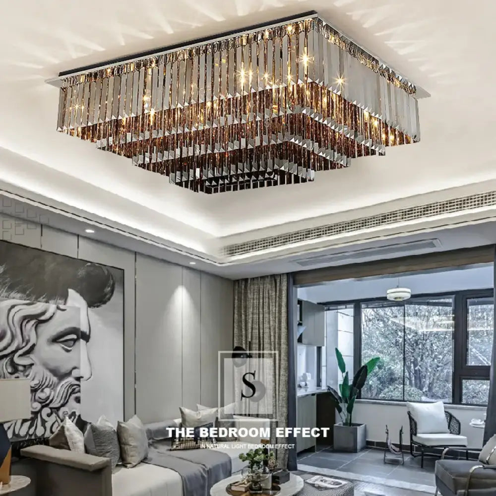 Modern Black Crystal Ceiling Light Luxury Bedroom Lamps Living Room Lustre Home Decor Led Ceiling Chandelier Home