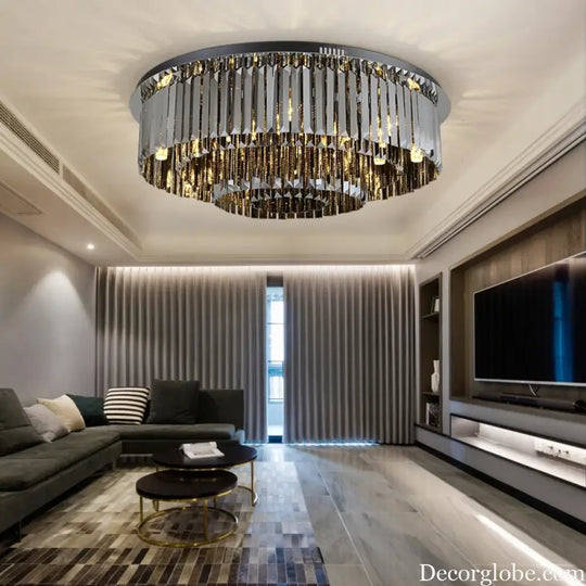Modern Black Crystal Ceiling Light Luxury Bedroom Lamps Living Room Lustre Home Decor Led Ceiling Chandelier Home