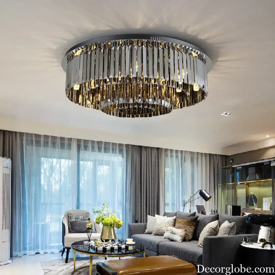 Modern Black Crystal Ceiling Light Luxury Bedroom Lamps Living Room Lustre Home Decor Led Ceiling Chandelier Home