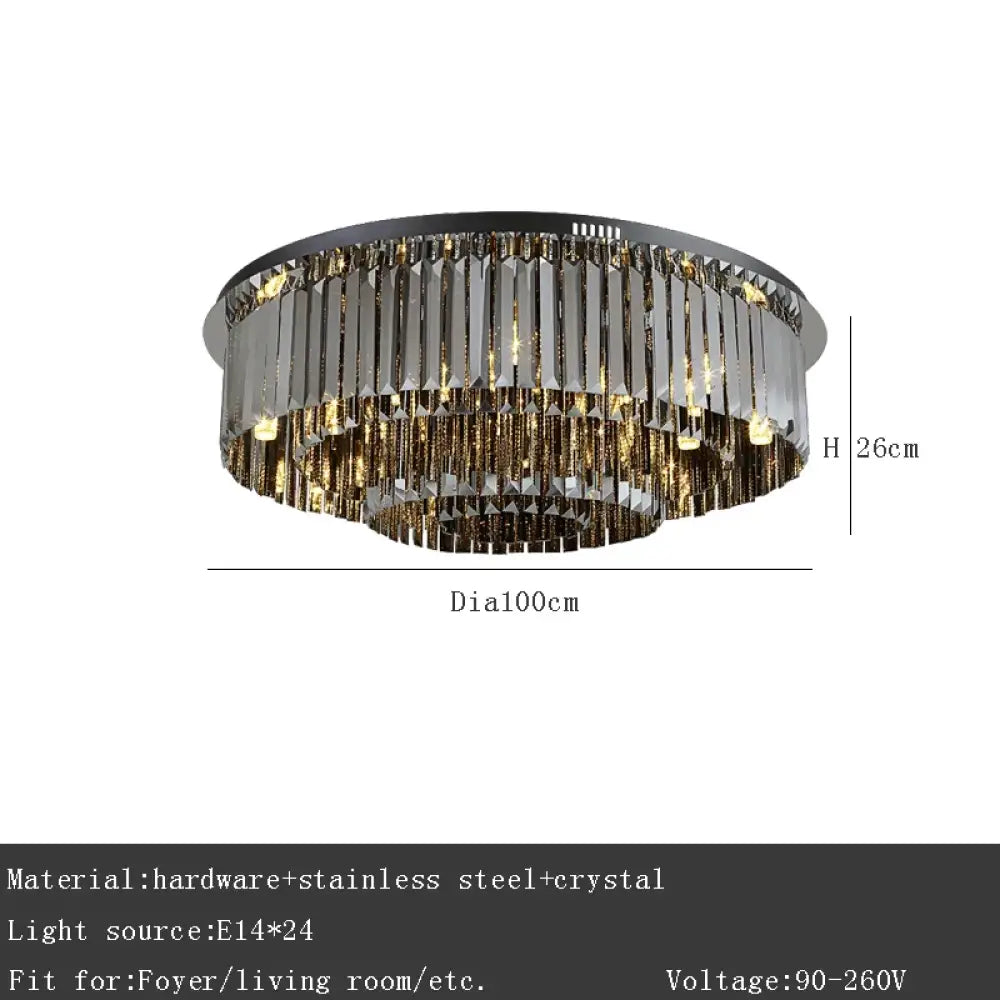 Modern Black Crystal Ceiling Light Luxury Bedroom Lamps Living Room Lustre Home Decor Led Ceiling Chandelier Home