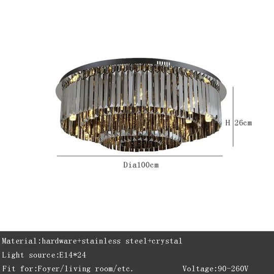 Modern Black Crystal Ceiling Light Luxury Bedroom Lamps Living Room Lustre Home Decor Led Ceiling Chandelier Home