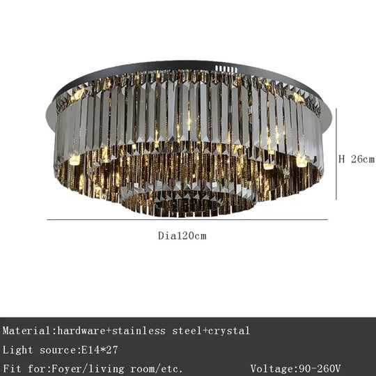 Modern Black Crystal Ceiling Light Luxury Bedroom Lamps Living Room Lustre Home Decor Led Ceiling Chandelier Home
