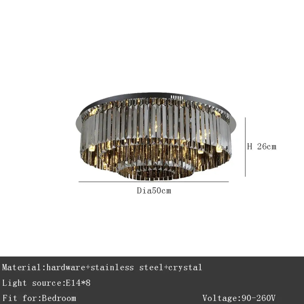 Modern Black Crystal Ceiling Light Luxury Bedroom Lamps Living Room Lustre Home Decor Led Ceiling Chandelier Home