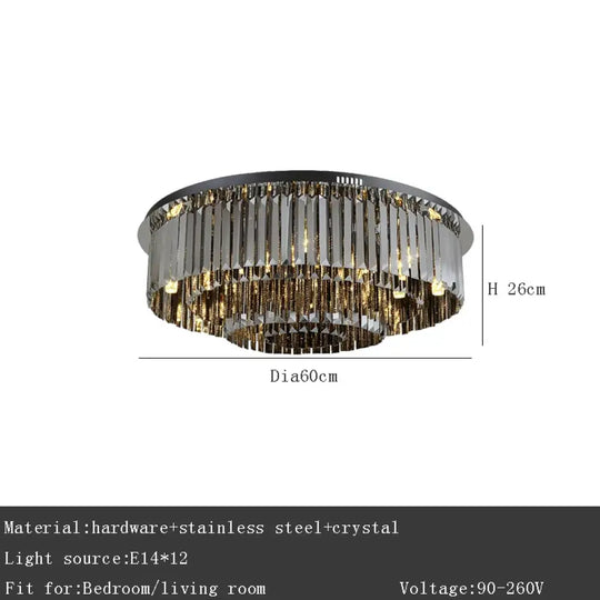 Modern Black Crystal Ceiling Light Luxury Bedroom Lamps Living Room Lustre Home Decor Led Ceiling Chandelier Home
