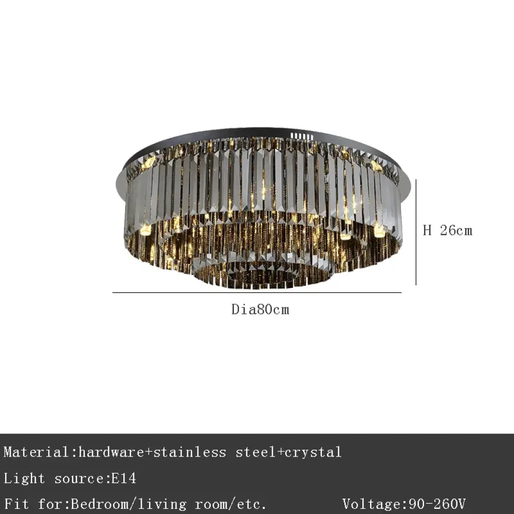 Modern Black Crystal Ceiling Light Luxury Bedroom Lamps Living Room Lustre Home Decor Led Ceiling Chandelier Home