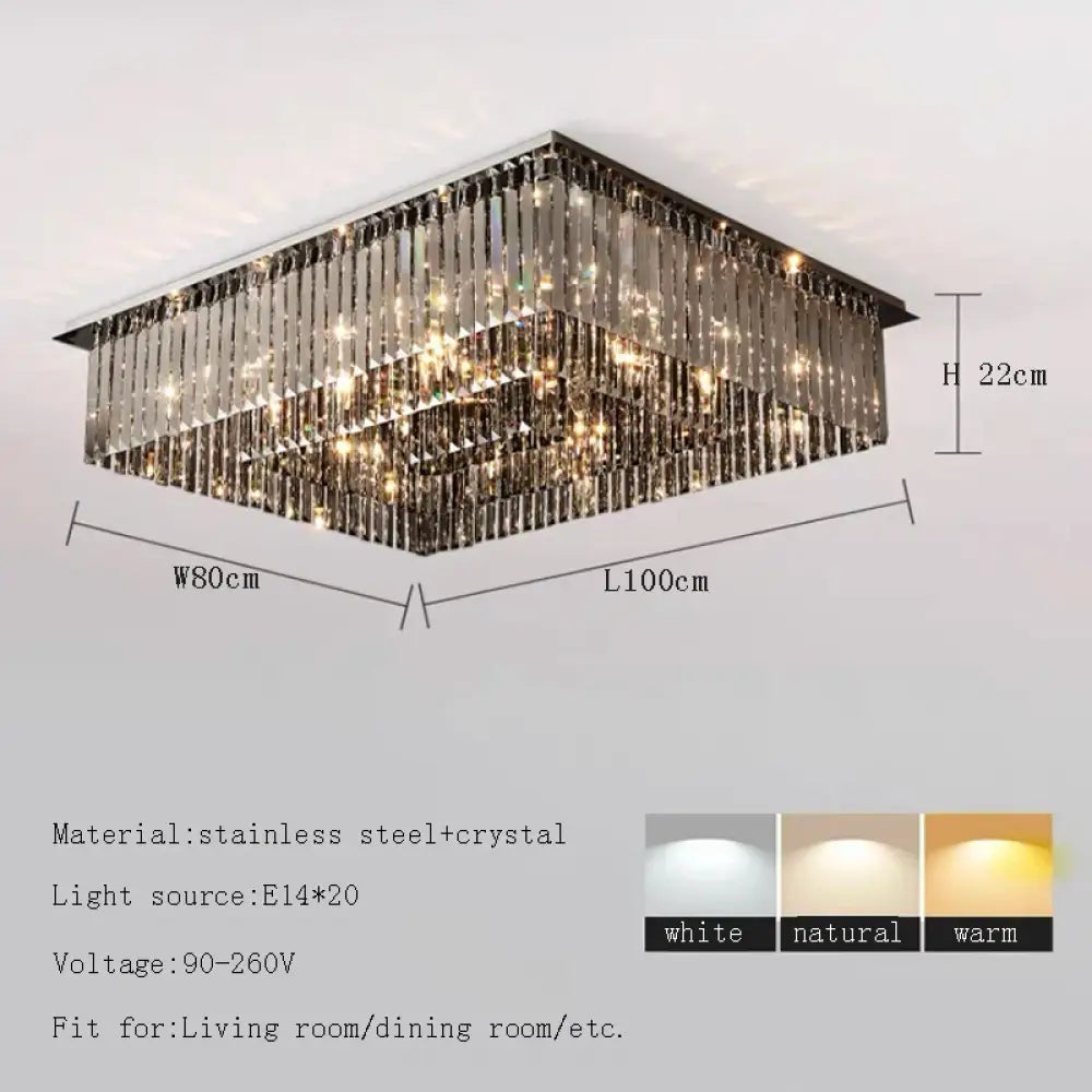 Modern Black Crystal Ceiling Light Luxury Bedroom Lamps Living Room Lustre Home Decor Led Ceiling Chandelier Home
