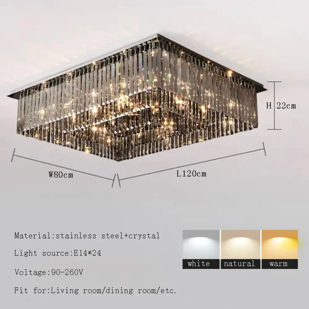 Modern Black Crystal Ceiling Light Luxury Bedroom Lamps Living Room Lustre Home Decor Led Ceiling Chandelier Home