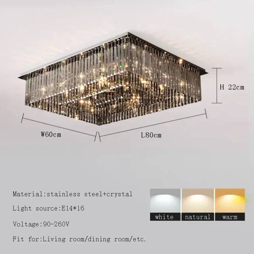 Modern Black Crystal Ceiling Light Luxury Bedroom Lamps Living Room Lustre Home Decor Led Ceiling Chandelier Home