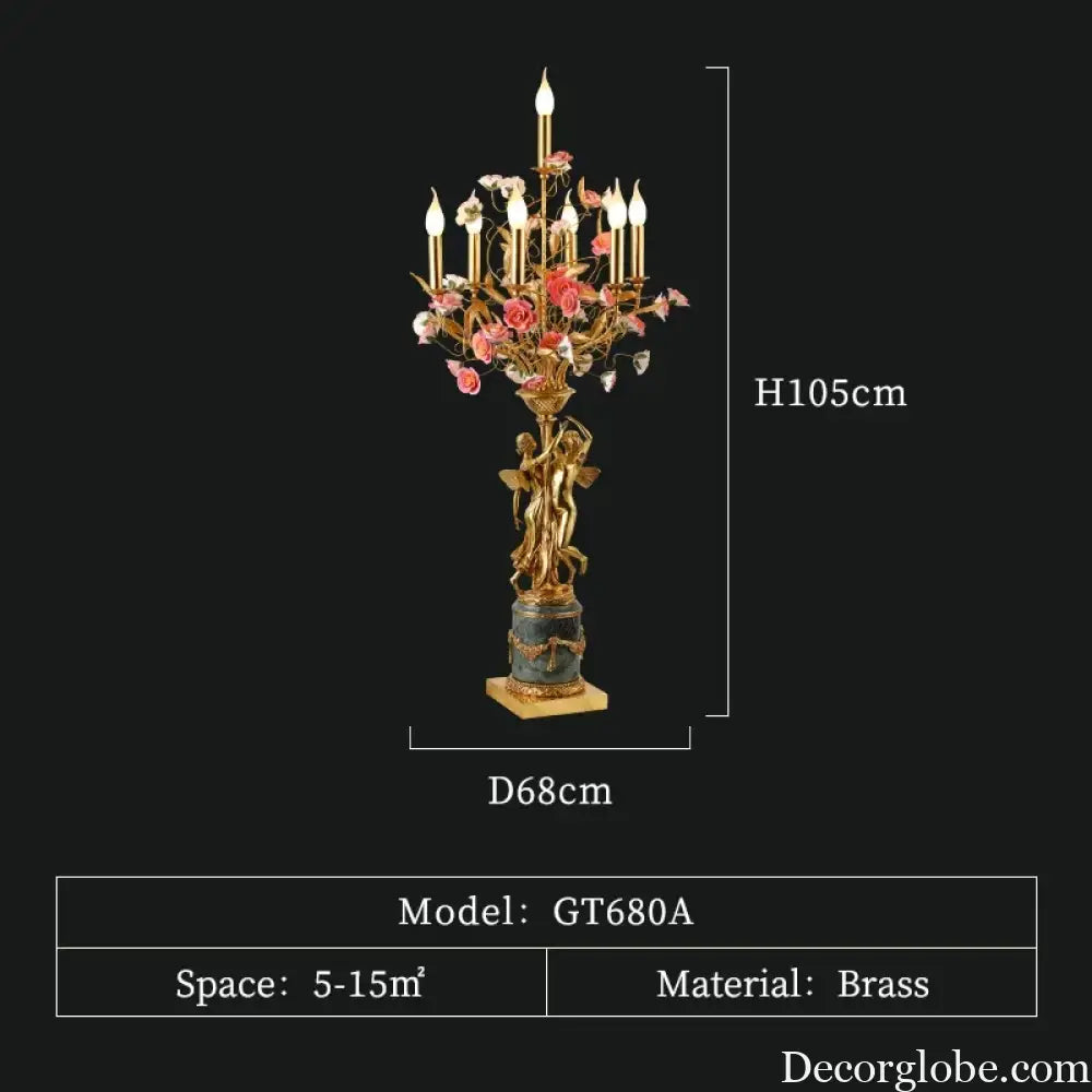 New Villa Luxury Dining Table Candle Table Lamp Retro Living Room Hotel Lobby Decoration Brass Desk Lamp