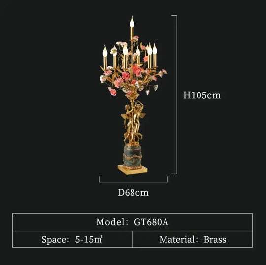 New Villa Luxury Dining Table Candle Table Lamp Retro Living Room Hotel Lobby Decoration Brass Desk Lamp - Type A D68
