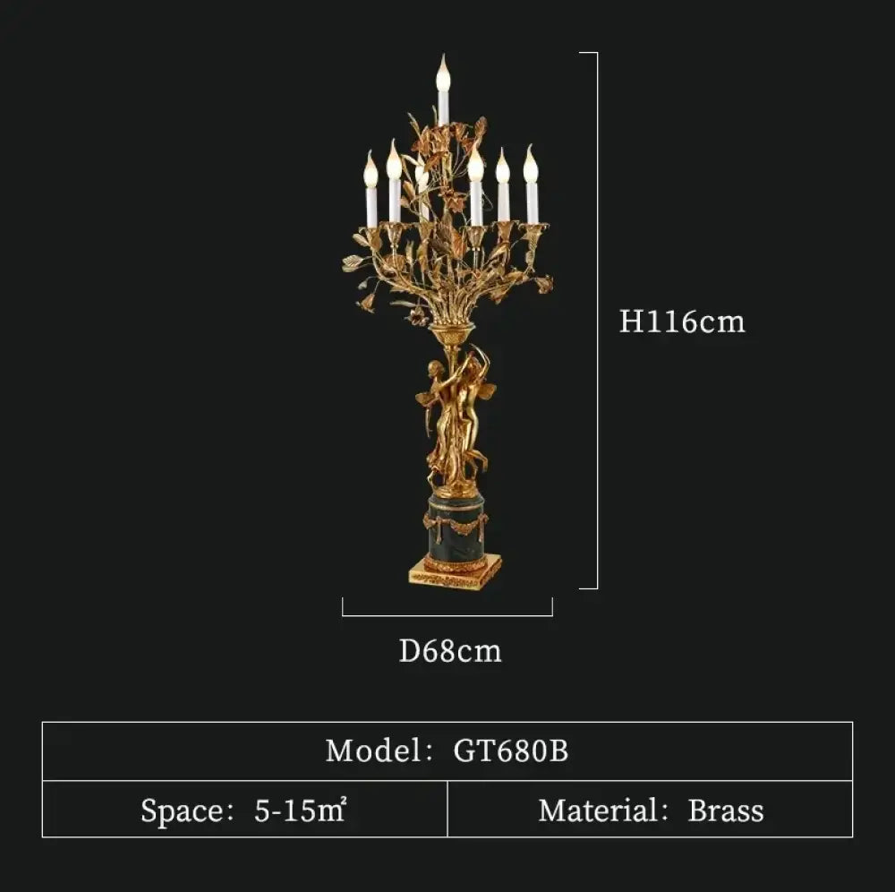 New Villa Luxury Dining Table Candle Table Lamp Retro Living Room Hotel Lobby Decoration Brass Desk Lamp - Type B D68