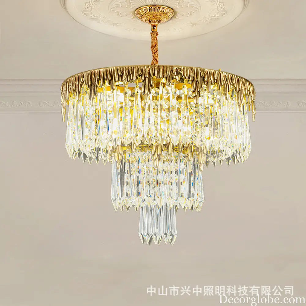 Samantha French All-Copper Light Luxury Crystal Chandelier Chandelier