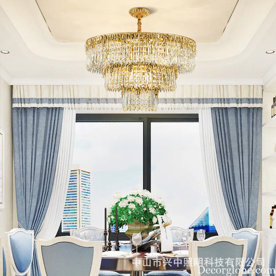 Samantha French All-Copper Light Luxury Crystal Chandelier Chandelier