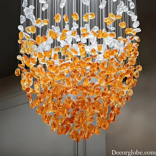 Seraphina Custom Build Amber Raindrop Crystal Chandelier custom / custom / Custom|Modern Chandelier