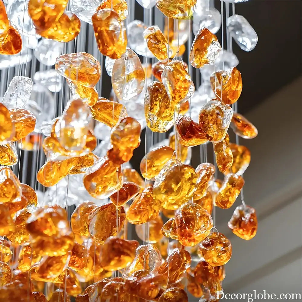 Seraphina Custom Build Amber Raindrop Crystal Chandelier custom / custom / Custom|Modern Chandelier