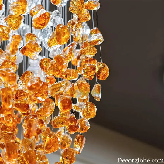 Seraphina Custom Build Amber Raindrop Crystal Chandelier custom / custom / Custom|Modern Chandelier