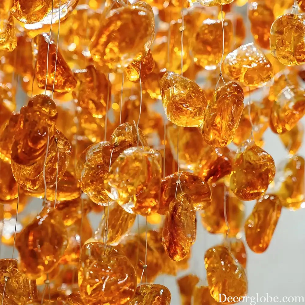Seraphina Custom Build Amber Raindrop Crystal Chandelier custom / custom / Custom|Modern Chandelier