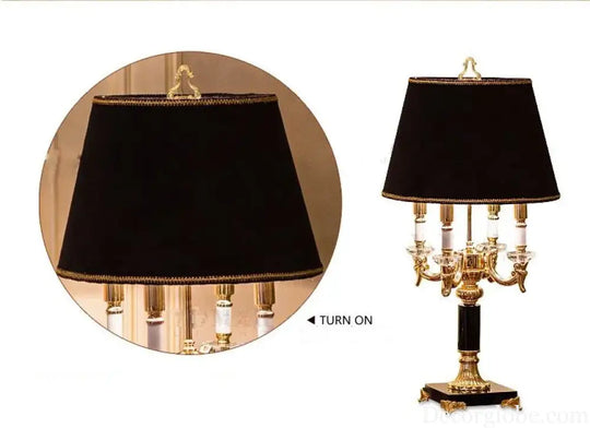 Élysée Luxury Black &amp; Gold Crystal Table Lamp - Table Lamp