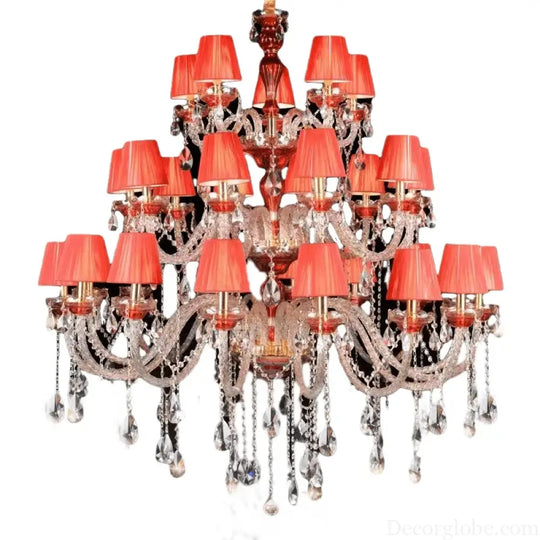 SERION Red Crystal Grand Luxury Chandelier Chandelier