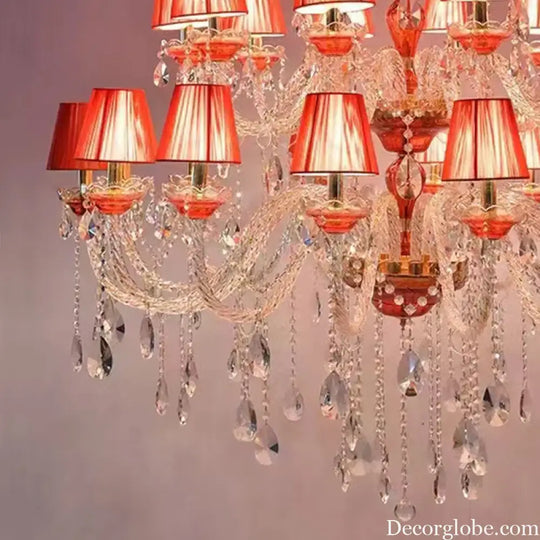 SERION Red Crystal Grand Luxury Chandelier Chandelier