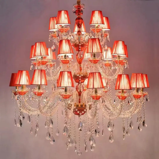 SERION Red Crystal Grand Luxury Chandelier B / 30 Chandelier