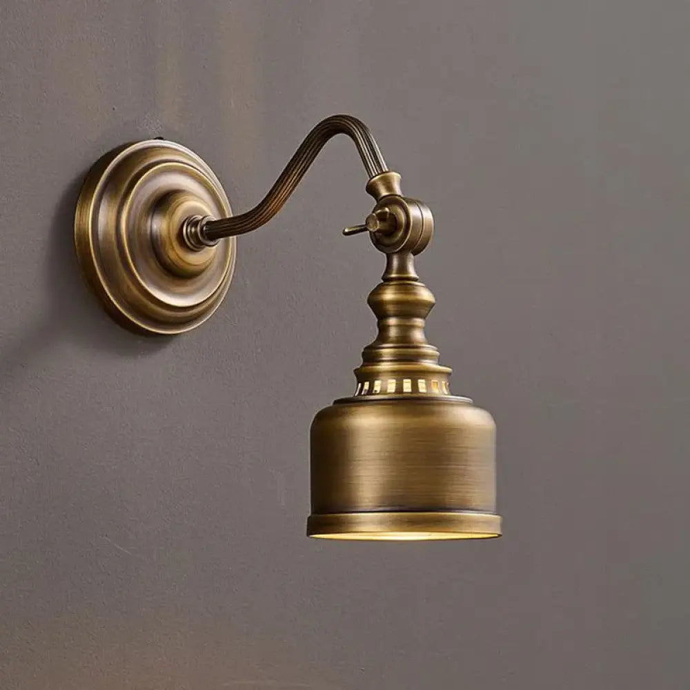 Old Copper Wall Lamp Clear Glass Indoor Parlor Bedside Stairs Hotel Bedroom Lighting Sconce Brass New Style
