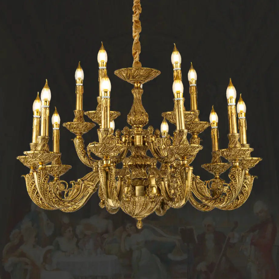 French Baroque Crystal Copper Branch Chandelier 10-head chandelier (diameter 100cm, height 58cm)