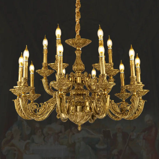 French Baroque Crystal Copper Branch Chandelier 10-head chandelier (diameter 100cm, height 58cm)