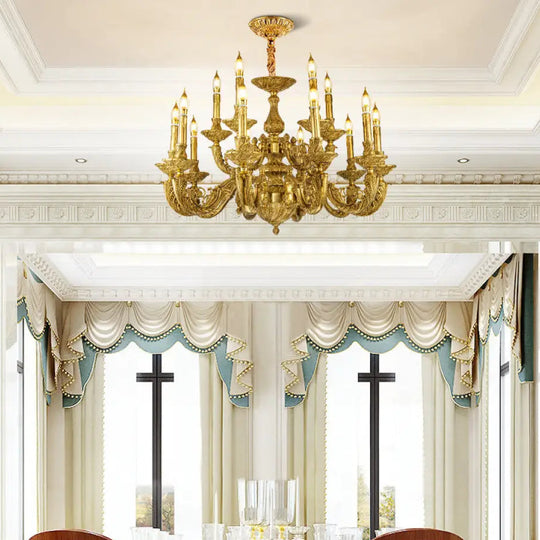French Baroque Crystal Copper Branch Chandelier