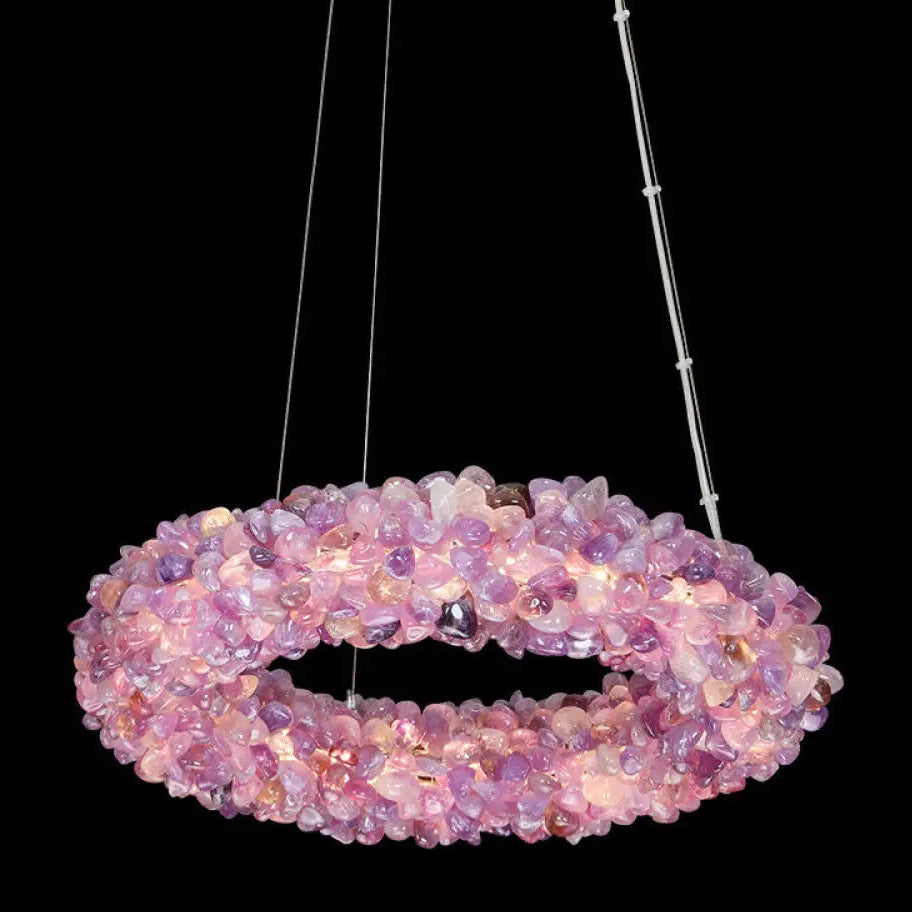 Natural Crystal Chandelier for Living Room Bedroom &amp; Restaurant D35cm