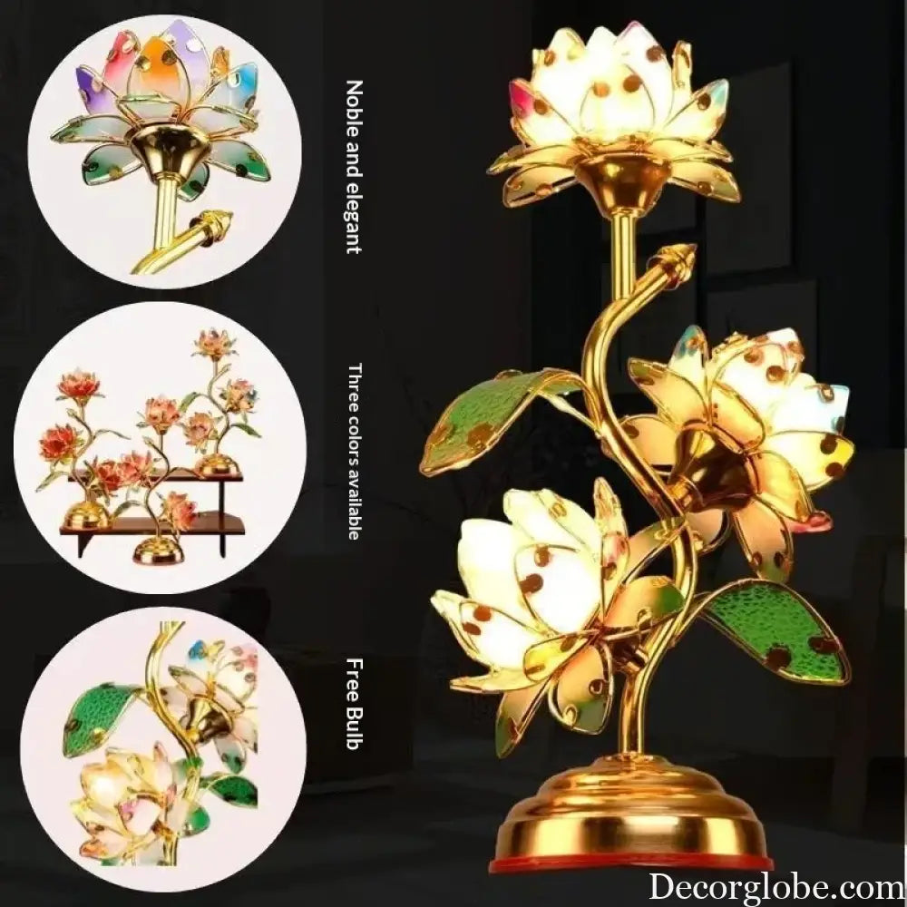 Camille Lotus Color Changing LED Silk Table Lamp E27