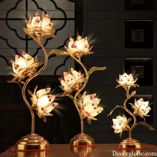 Camille Lotus Color Changing LED Silk Table Lamp E27