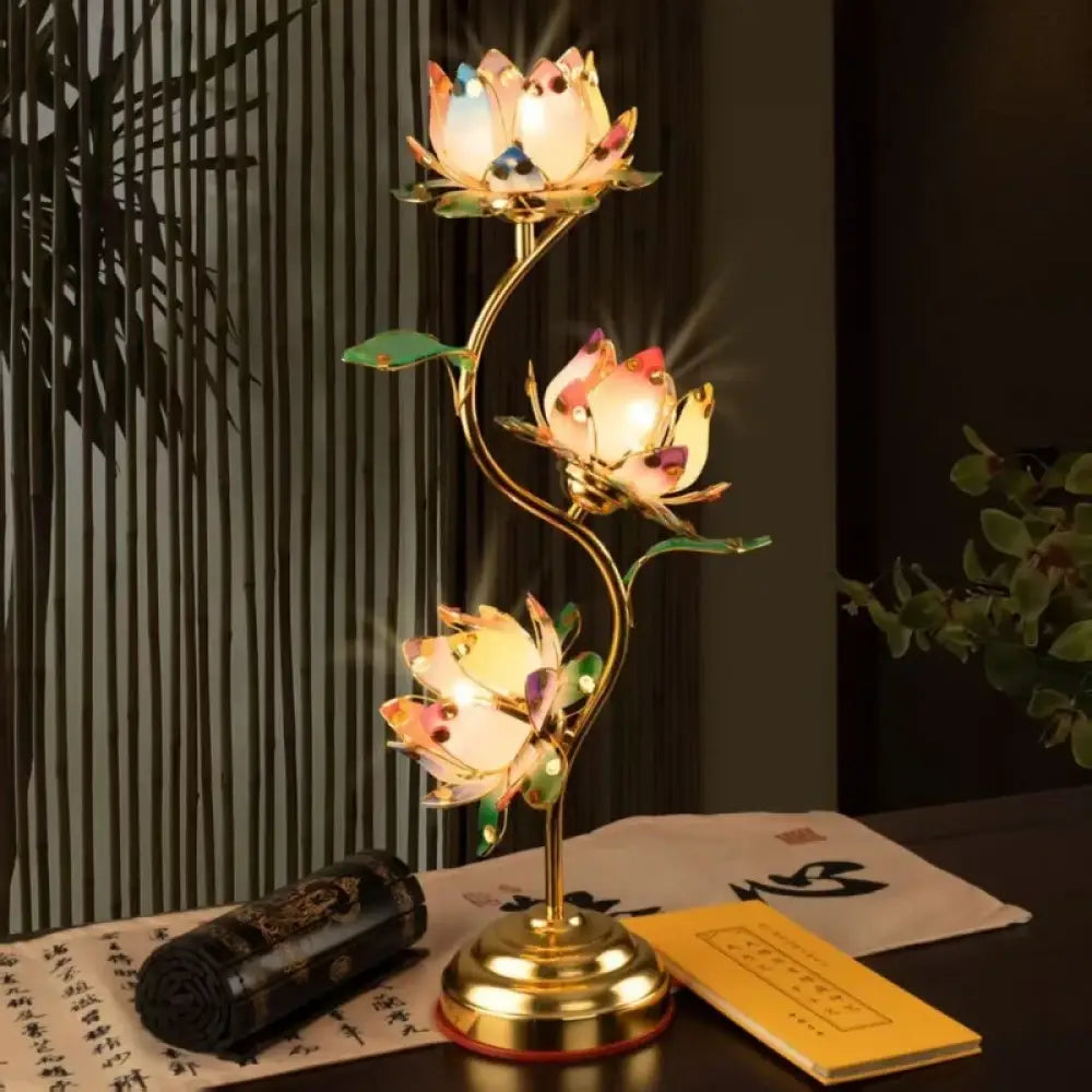 Camille Lotus Color Changing LED Silk Table Lamp E27