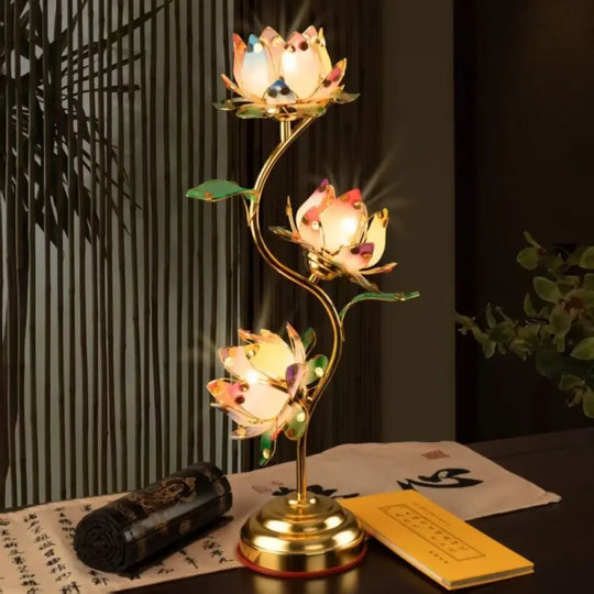 Camille Lotus Color Changing LED Silk Table Lamp E27