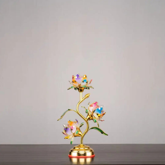 Camille Lotus Color Changing LED Silk Table Lamp E27 - H35CM
