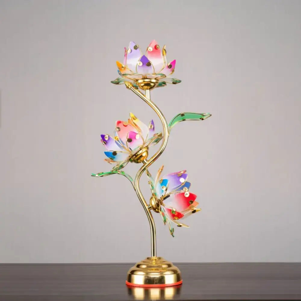 Camille Lotus Color Changing LED Silk Table Lamp E27 - H55CM 1