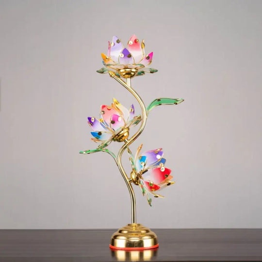 Camille Lotus Color Changing LED Silk Table Lamp E27 - H55CM 1