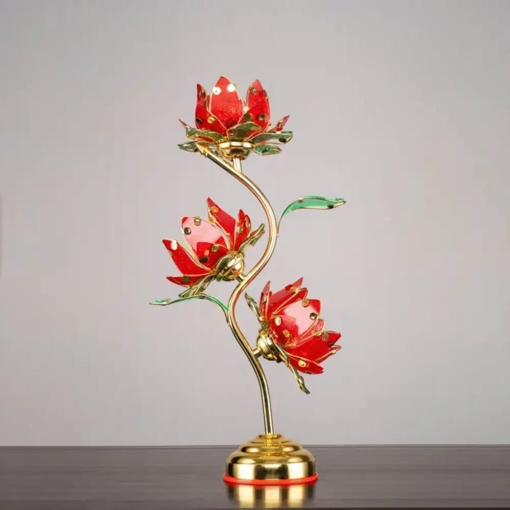 Camille Lotus Color Changing LED Silk Table Lamp E27 - H55CM