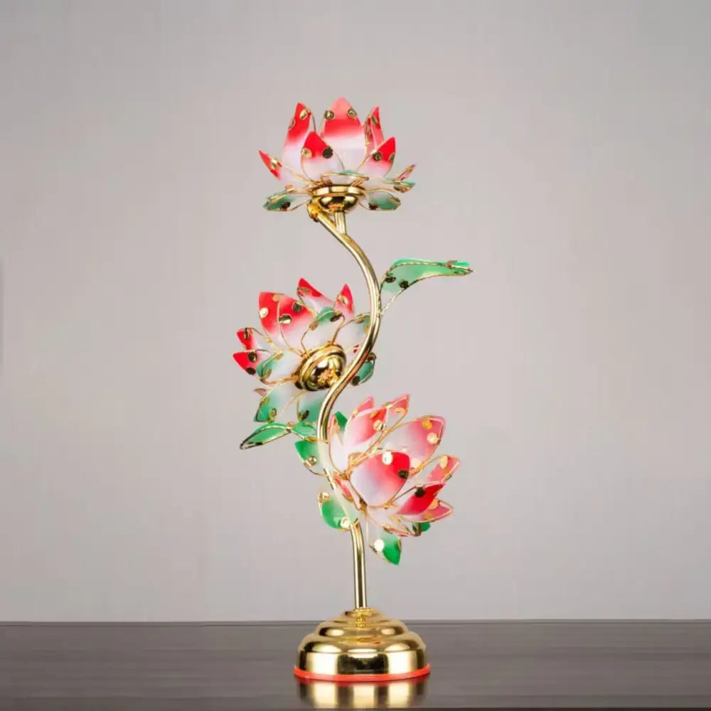 Camille Lotus Color Changing LED Silk Table Lamp E27 - H55CM 2
